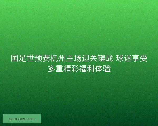 国足世预赛杭州主场迎关键战 球迷享受多重精彩福利体验